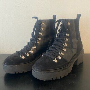 ASOS DESIGN Alison premium leather hiker boots in black